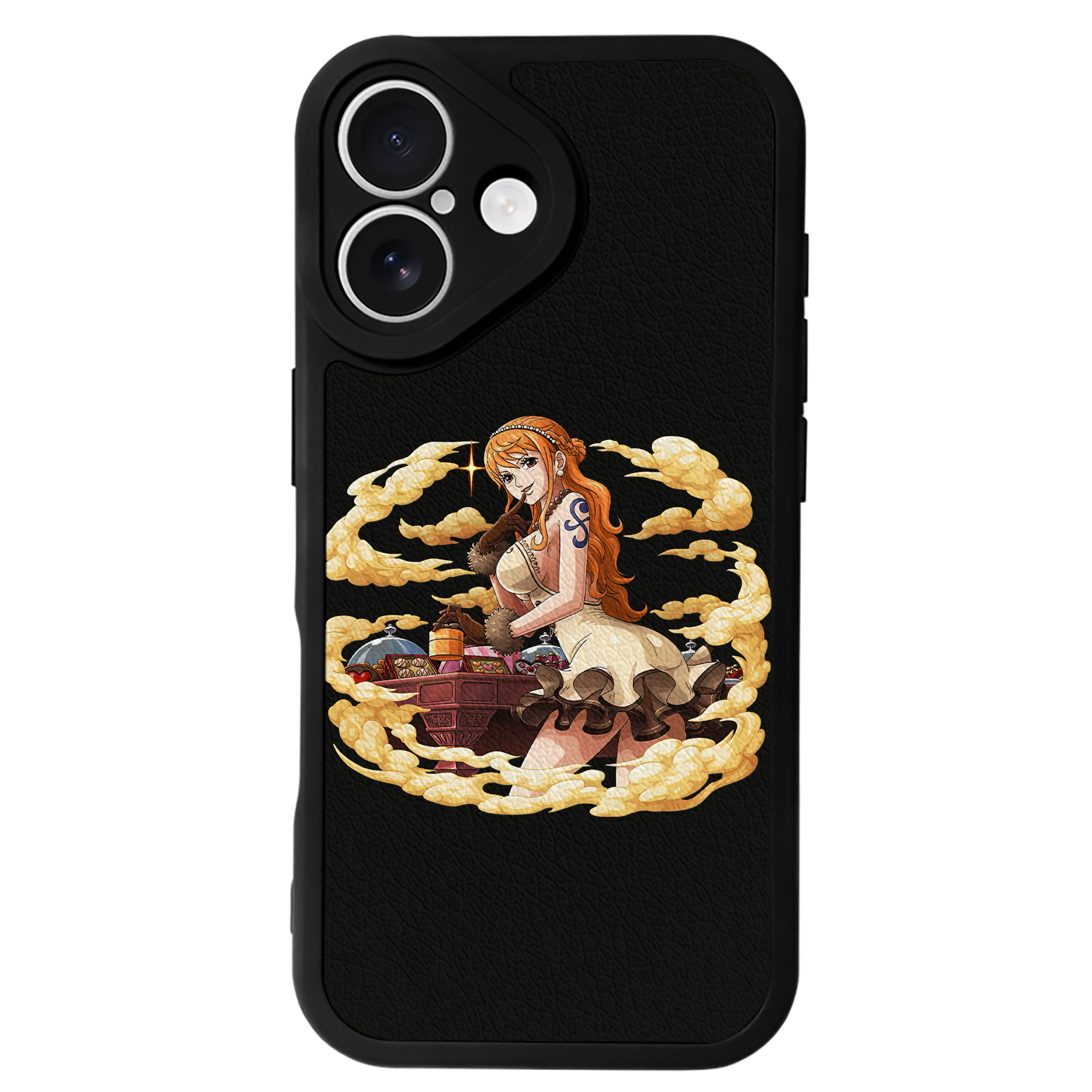 （画像用） ワンピース ナミ ONE PIECE Nami 【iPhone 16シリーズ対応】シリコンスマホケース（レザー調） 材質：シリコン